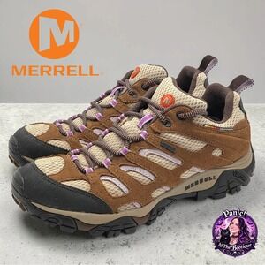 Merrell Moab 3 Waterproof Hiking Shoes Womens 11 Vibram Tan Suede Trail Gorpcore